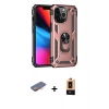 MARSİLYAN™- iPhone 13 Pro Max Kılıf Ahenk Klasik Koleksiyonu - Şeffaf Maxco Cam Ekran Koruyucu + Turuncu Renkli Kamera Lens Koruma Cam