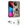 MARSİLYAN™- iPhone 13 Pro Max Kılıf Ahenk Klasik Koleksiyonu - Şeffaf Pasifik Cam Ekran Koruyucu + Pers Alüminyum Kamera Lens - GI