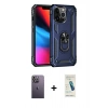 MARSİLYAN™- iPhone 13 Pro Max Kılıf Ahenk Klasik Koleksiyonu - Şeffaf Pasifik Cam Ekran Koruyucu + Neon Fosforlu Kamera Lens - BZ