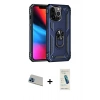 MARSİLYAN™- iPhone 13 Pro Max Kılıf Ahenk Klasik Koleksiyonu - Şeffaf Pasifik Cam Ekran Koruyucu + Rainbow Kamera Lens Koruma Cam - MI