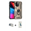 MARSİLYAN™- iPhone 13 Pro Max Kılıf Ahenk Klasik Koleksiyonu - Şeffaf Pasifik Cam Ekran Koruyucu + Rainbow Kamera Lens Koruma Cam - MI