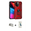 MARSİLYAN™- iPhone 13 Pro Max Kılıf Ahenk Klasik Koleksiyonu - Şeffaf Pasifik Cam Ekran Koruyucu + Rainbow Kamera Lens Koruma Cam - REGD