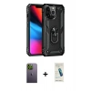 MARSİLYAN™- iPhone 13 Pro Max Kılıf Ahenk Klasik Koleksiyonu - Şeffaf Pasifik Cam Ekran Koruyucu + Yeşil Neon Fosforlu Kamera Lens