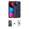 MARSİLYAN™- iPhone 13 Pro Max Kılıf Ahenk Klasik Koleksiyonu - Şeffaf Pasifik Cam Ekran Koruyucu + Yeşil Neon Fosforlu Kamera Lens