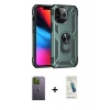 MARSİLYAN™- iPhone 13 Pro Max Kılıf Ahenk Klasik Koleksiyonu - Şeffaf Pasifik Cam Ekran Koruyucu + Yeşil Neon Fosforlu Kamera Lens