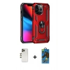 MARSİLYAN™- iPhone 13 Pro Max Kılıf Ahenk Klasik Koleksiyonu - Siyah 18D Cam Ekran Koruyucu + Shine Kamera Lens - GD