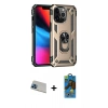 MARSİLYAN™- iPhone 13 Pro Max Kılıf Ahenk Klasik Koleksiyonu - Siyah 18D Cam Ekran Koruyucu + Rainbow Kamera Lens Koruma Cam - MI