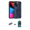 MARSİLYAN™- iPhone 13 Pro Max Kılıf Ahenk Klasik Koleksiyonu - Siyah 18D Cam Ekran Koruyucu + Renkli Kamera Lens Koruma Cam - PE