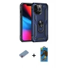 MARSİLYAN™- iPhone 13 Pro Max Kılıf Ahenk Klasik Koleksiyonu - Siyah 18D Cam Ekran Koruyucu + Shine Kamera Lens Koruma Cam - PE