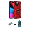 MARSİLYAN™- iPhone 13 Pro Max Kılıf Ahenk Klasik Koleksiyonu - Siyah 18D Cam Ekran Koruyucu + Shine Kamera Lens Koruma Cam - PE
