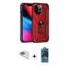 MARSİLYAN™- iPhone 13 Pro Max Kılıf Ahenk Klasik Koleksiyonu - Siyah 18D Cam Ekran Koruyucu + Sierra Blue Pers Alüminyum Kamera Lens
