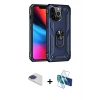 MARSİLYAN™- iPhone 13 Pro Max Kılıf Ahenk Klasik Koleksiyonu - Siyah 3D Antistatik Cam Ekran Koruyucu + Pers Alüminyum Kamera Lens - LT