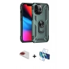 MARSİLYAN™- iPhone 13 Pro Max Kılıf Ahenk Klasik Koleksiyonu - Siyah 3D Antistatik Cam Ekran Koruyucu + Pers Alüminyum Kamera Lens - KI