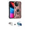 MARSİLYAN™- iPhone 13 Pro Max Kılıf Ahenk Klasik Koleksiyonu - Siyah 3D Antistatik Cam Ekran Koruyucu + Pers Alüminyum Kamera Lens - GD