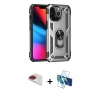 MARSİLYAN™- iPhone 13 Pro Max Kılıf Ahenk Klasik Koleksiyonu - Siyah 3D Antistatik Cam Ekran Koruyucu + Pers Alüminyum Kamera Lens - KI