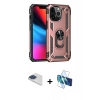 MARSİLYAN™- iPhone 13 Pro Max Kılıf Ahenk Klasik Koleksiyonu - Siyah 3D Antistatik Cam Ekran Koruyucu + Pers Alüminyum Kamera Lens - LT