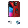 MARSİLYAN™- iPhone 13 Pro Max Kılıf Ahenk Klasik Koleksiyonu - Siyah 3D Antistatik Cam Ekran Koruyucu + Pers Alüminyum Kamera Lens - LT