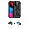 MARSİLYAN™- iPhone 13 Pro Max Kılıf Ahenk Klasik Koleksiyonu - Siyah 3D Antistatik Cam Ekran Koruyucu + Raze Metal Kamera Lens - GD