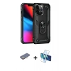 MARSİLYAN™- iPhone 13 Pro Max Kılıf Ahenk Klasik Koleksiyonu - Siyah 3D Antistatik Cam Ekran Koruyucu + Renkli Kamera Lens Koruma Cam - SI