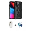 MARSİLYAN™- iPhone 13 Pro Max Kılıf Ahenk Klasik Koleksiyonu - Siyah 3D Antistatik Cam Ekran Koruyucu + Shine Kamera Lens - GD