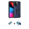 MARSİLYAN™- iPhone 13 Pro Max Kılıf Ahenk Klasik Koleksiyonu - Siyah 3D Antistatik Cam Ekran Koruyucu + Shine Kamera Lens Koruma Cam - GI