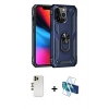 MARSİLYAN™- iPhone 13 Pro Max Kılıf Ahenk Klasik Koleksiyonu - Siyah 3D Antistatik Cam Ekran Koruyucu + Shine Kamera Lens - GD