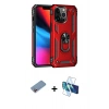 MARSİLYAN™- iPhone 13 Pro Max Kılıf Ahenk Klasik Koleksiyonu - Siyah 3D Antistatik Cam Ekran Koruyucu + Shine Kamera Lens Koruma Cam - PE