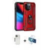 MARSİLYAN™- iPhone 13 Pro Max Kılıf Ahenk Klasik Koleksiyonu - Siyah 3D Antistatik Cam Ekran Koruyucu + Shine Kamera Lens - GD