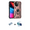 MARSİLYAN™- iPhone 13 Pro Max Kılıf Ahenk Klasik Koleksiyonu - Siyah 3D Antistatik Cam Ekran Koruyucu + Shine Kamera Lens Koruma Cam - MI