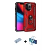 MARSİLYAN™- iPhone 13 Pro Max Kılıf Ahenk Klasik Koleksiyonu - Siyah 3D Antistatik Cam Ekran Koruyucu + Shine Kamera Lens Koruma Cam - MI