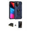 MARSİLYAN™- iPhone 13 Pro Max Kılıf Ahenk Klasik Koleksiyonu - Siyah 3D Antistatik Hayalet Cam Ekran Koruyucu + Raze Metal Kamera Lens - GD