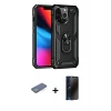 MARSİLYAN™- iPhone 13 Pro Max Kılıf Ahenk Klasik Koleksiyonu - Siyah 3D Antistatik Hayalet Cam Ekran Koruyucu + Renkli Kamera Lens Koruma Cam - YL