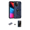 MARSİLYAN™- iPhone 13 Pro Max Kılıf Ahenk Klasik Koleksiyonu - Siyah 3D Antistatik Hayalet Cam Ekran Koruyucu + Renkli Kamera Lens Koruma Cam - SI