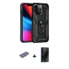 MARSİLYAN™- iPhone 13 Pro Max Kılıf Ahenk Klasik Koleksiyonu - Siyah 3D Antistatik Hayalet Cam Ekran Koruyucu + Renkli Kamera Lens Koruma Cam - MI
