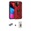 MARSİLYAN™- iPhone 13 Pro Max Kılıf Ahenk Klasik Koleksiyonu - Siyah 6D Mat Seramik Hayalet Nano Ekran Koruyucu + Pembe Renkli Kamera Lens Koruma Cam