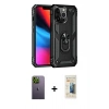 MARSİLYAN™- iPhone 13 Pro Max Kılıf Ahenk Klasik Koleksiyonu - Siyah 6D Mat Seramik Hayalet Nano Ekran Koruyucu + Neon Fosforlu Kamera Lens - YL