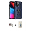 MARSİLYAN™- iPhone 13 Pro Max Kılıf Ahenk Klasik Koleksiyonu - Siyah 6D Mat Seramik Hayalet Nano Ekran Koruyucu + Rainbow Kamera Lens Koruma Cam - KI