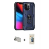 MARSİLYAN™- iPhone 13 Pro Max Kılıf Ahenk Klasik Koleksiyonu - Siyah 6D Mat Seramik Hayalet Nano Ekran Koruyucu + Rainbow Kamera Lens Koruma Cam - BZ