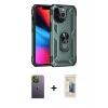 MARSİLYAN™- iPhone 13 Pro Max Kılıf Ahenk Klasik Koleksiyonu - Siyah 6D Mat Seramik Hayalet Nano Ekran Koruyucu + Neon Fosforlu Kamera Lens - YL