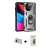 MARSİLYAN™- iPhone 13 Pro Max Kılıf Ahenk Klasik Koleksiyonu - Siyah 6D Mat Seramik Hayalet Nano Ekran Koruyucu + Rainbow Kamera Lens Koruma Cam - BZ