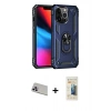 MARSİLYAN™- iPhone 13 Pro Max Kılıf Ahenk Klasik Koleksiyonu - Siyah 6D Mat Seramik Hayalet Nano Ekran Koruyucu + Rainbow Kamera Lens Koruma Cam - MR