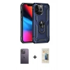 MARSİLYAN™- iPhone 13 Pro Max Kılıf Ahenk Klasik Koleksiyonu - Siyah 6D Mat Seramik Hayalet Nano Ekran Koruyucu + Neon Fosforlu Kamera Lens - BZ