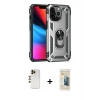 MARSİLYAN™- iPhone 13 Pro Max Kılıf Ahenk Klasik Koleksiyonu - Siyah 6D Mat Seramik Hayalet Nano Ekran Koruyucu + Shine Kamera Lens - GD