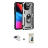 MARSİLYAN™- iPhone 13 Pro Max Kılıf Ahenk Klasik Koleksiyonu - Siyah 6D Mat Seramik Hayalet Nano Ekran Koruyucu + Pers Alüminyum Kamera Lens - LT