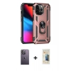 MARSİLYAN™- iPhone 13 Pro Max Kılıf Ahenk Klasik Koleksiyonu - Siyah 6D Mat Seramik Hayalet Nano Ekran Koruyucu + Neon Fosforlu Kamera Lens - BZ