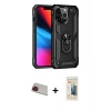 MARSİLYAN™- iPhone 13 Pro Max Kılıf Ahenk Klasik Koleksiyonu - Siyah 6D Mat Seramik Hayalet Nano Ekran Koruyucu + Rainbow Kamera Lens Koruma Cam - KI