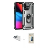 MARSİLYAN™- iPhone 13 Pro Max Kılıf Ahenk Klasik Koleksiyonu - Siyah 6D Mat Seramik Hayalet Nano Ekran Koruyucu + Pers Alüminyum Kamera Lens - SABE