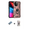 MARSİLYAN™- iPhone 13 Pro Max Kılıf Ahenk Klasik Koleksiyonu - Siyah Bilvis 3D Cam Ekran Koruyucu + Gökkuşağı Shine Kamera Lens Koruma Cam