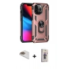 MARSİLYAN™- iPhone 13 Pro Max Kılıf Ahenk Klasik Koleksiyonu - Siyah Bilvis 3D Cam Ekran Koruyucu + Pers Alüminyum Kamera Lens - GD