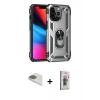 MARSİLYAN™- iPhone 13 Pro Max Kılıf Ahenk Klasik Koleksiyonu - Siyah Bilvis 3D Cam Ekran Koruyucu + Pers Alüminyum Kamera Lens - GD